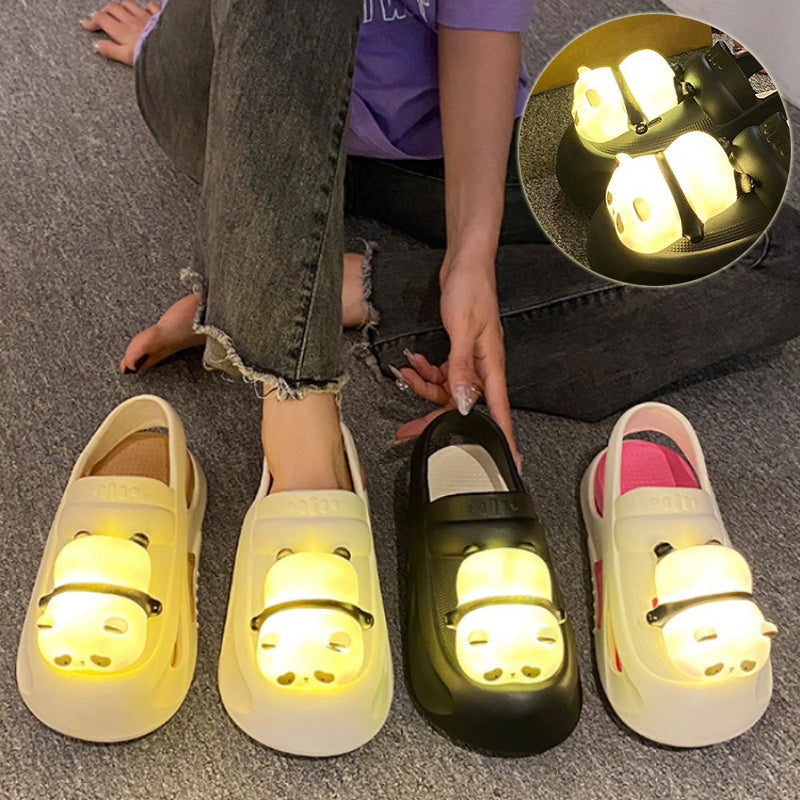 Cute Slippers With Panda Lamp Sandals Slippers with bright light