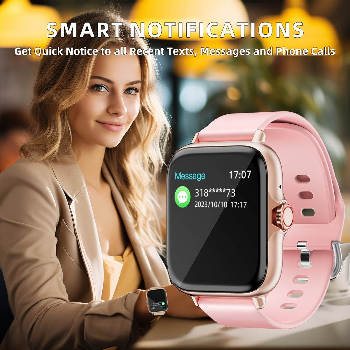 Smart Watch, 4.65cm Full Touch Screen, Activity Tracker With Call & Message Functions.