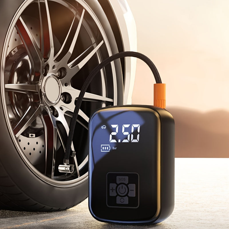 Portable Wireless Car Air Compressor, Portable Air Pump With LED Light