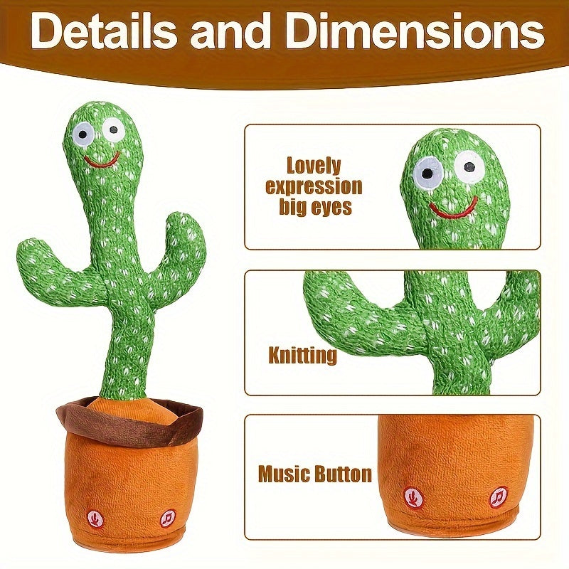 Dancing Cactus Toy With The Song Plush Cute Electronic Shake Education Toys