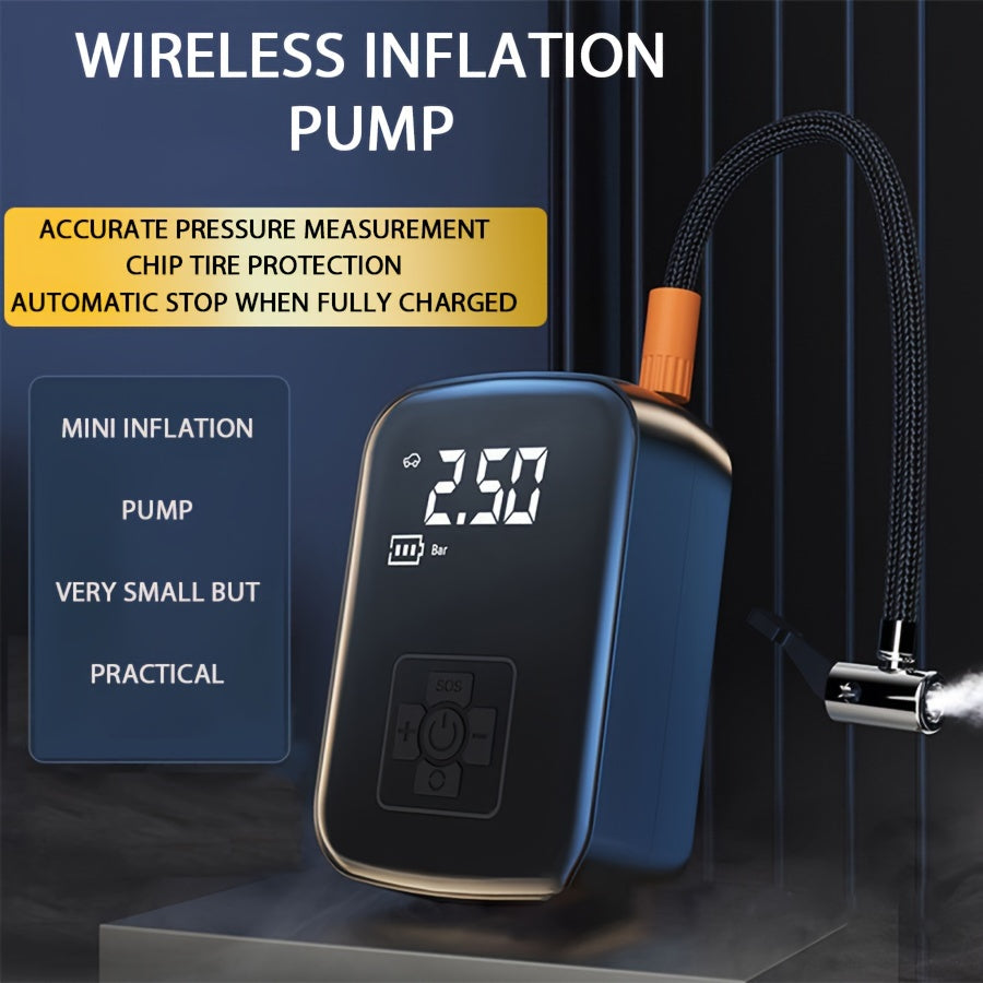 Portable Wireless Car Air Compressor, Portable Air Pump With LED Light