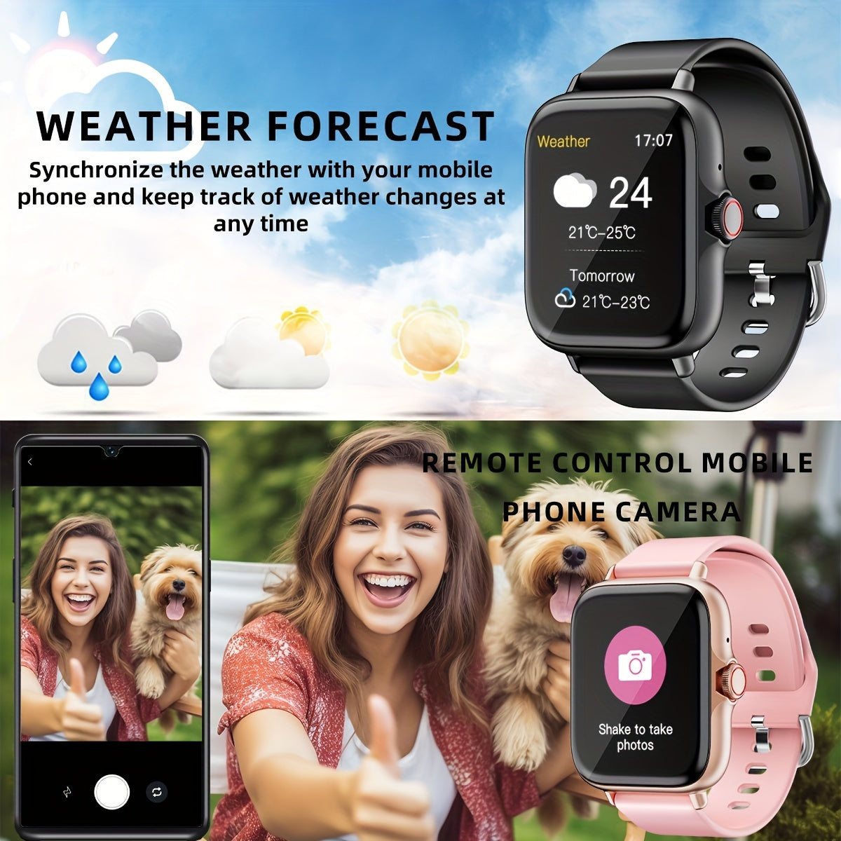 Smart Watch, 4.65cm Full Touch Screen, Activity Tracker With Call & Message Functions.