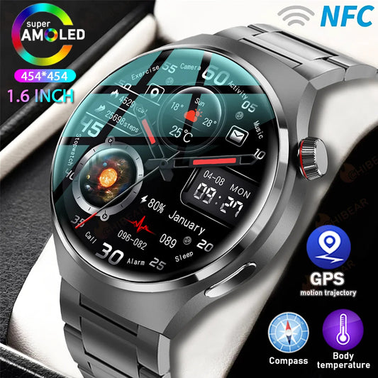 For HUAWEI GT4 Pro GPS NFC Smart Watch Men 360*360 AMOLED