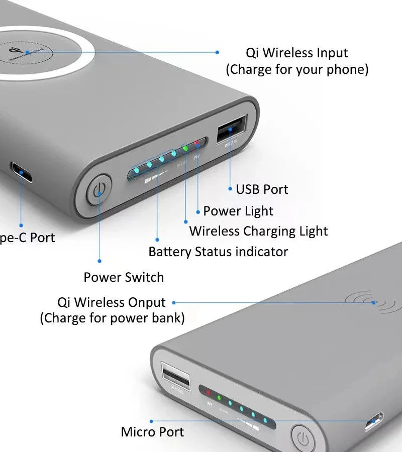 Lenovo Large Capacity Power Bank 200000mAh Portable Charger 120W Fast Charging Wireless PowerBank For iPhone Huawei Samsung