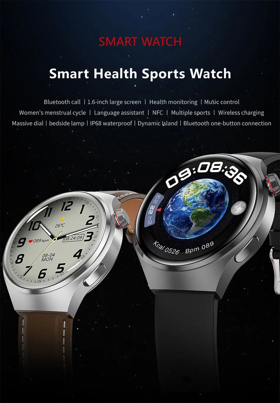 For HUAWEI GT4 Pro GPS NFC Smart Watch Men 360*360 AMOLED