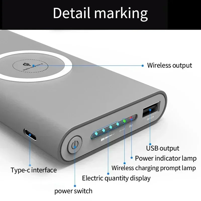 Lenovo Large Capacity Power Bank 200000mAh Portable Charger 120W Fast Charging Wireless PowerBank For iPhone Huawei Samsung