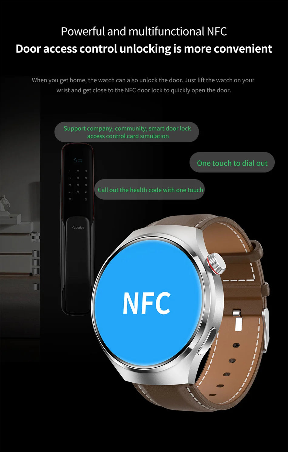 For HUAWEI GT4 Pro GPS NFC Smart Watch Men 360*360 AMOLED