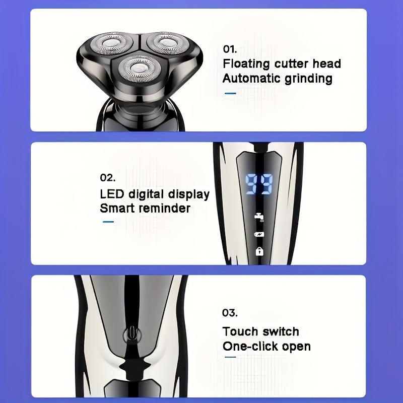 Electric Razor For Men, 3 In 1 Electric Shaver Nose Hair Trimmer