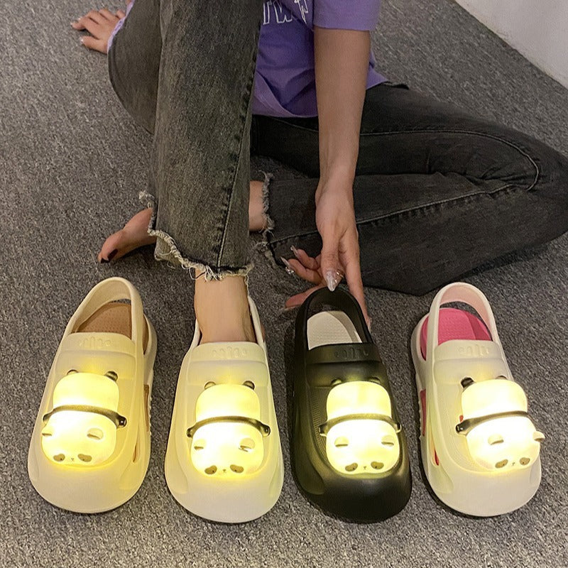 Cute Slippers With Panda Lamp Sandals Slippers with bright light