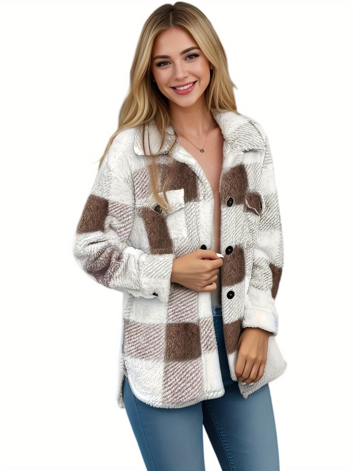 Elegant Long Sleeve Warm Outerwear For Fall & Winter, Women's Clothing